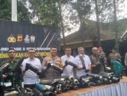 Polres Cimahi Amankan 1.298 Knalpot Brong Hasil Razia Selama 50 Hari