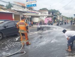 Waduh! Cairan Kimia di Jalan Raya Padalarang – Purwakarta Ternyata Soda Api